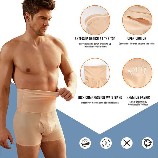 ⏳Spécial limité dans le temps⏰Shorts de compression pour hommes - Taille haute, contrôle du ventre & évacuation de la transpiration
