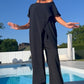 🔥Ensemble d'un top et d'un pantalon décolletés unicolores