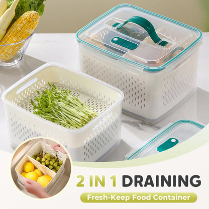 💎 PROMO FLASH : 50% DE RÉDUCTION ! Conteneur Fraîcheur 2-en-1 avec Égouttoir – Design Hermétique & Résistance -20°C à 120°C for Fruits et Légumes Croquants Plus Longtemps 🥗✨