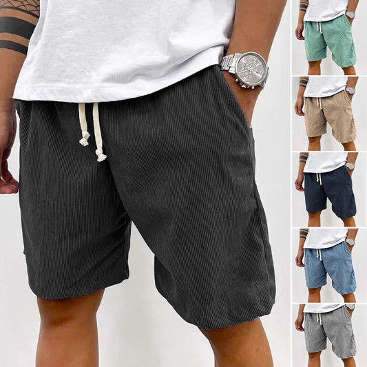 Shorts décontractés pour hommes avec cordon de serrage et coupe ample