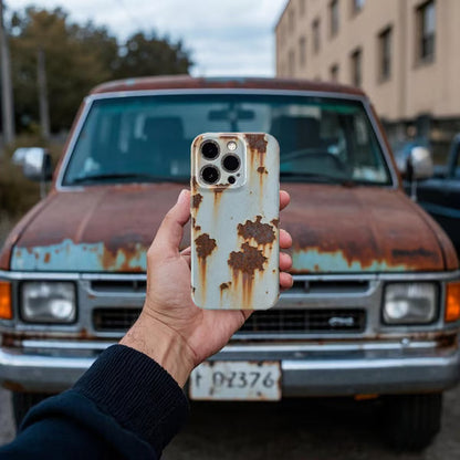 🏆📱Coque rigide Vintage Rust pour iPhone👑