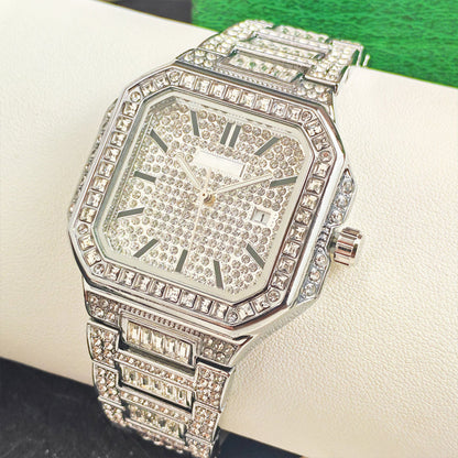 💖⌚ Montre carrée en strass – Cadeau Saint-Valentin, éclat luxueux & fermoir sécurisé ✨