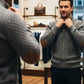 Sweat-shirt à col en jacquard texturé pour homme