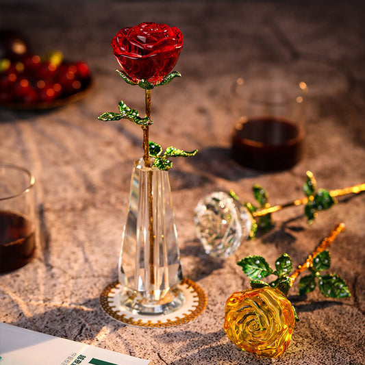 💝 Roses Artificielles en Cristal – Un Cadeau Romantique qui Dure pour Toujours 🌹💎