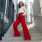 🌸DERNIER JOUR DE L'OFFRE SPÉCIALE - 62 % DE RÉDUCTION💕Pantalon taille haute à jambes larges pour femme, couleur unie