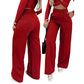 🌸DERNIER JOUR DE L'OFFRE SPÉCIALE - 62 % DE RÉDUCTION💕Pantalon taille haute à jambes larges pour femme, couleur unie