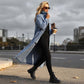 📢📢50 % de réduction !!⏰LIVRAISON GRATUITE⏰Manteau long en denim boutonné pour femme