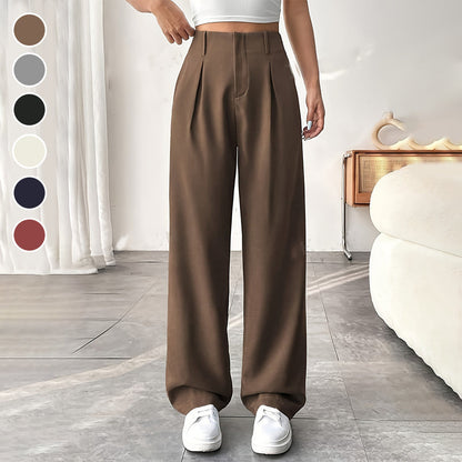 💐60% DE RÉDUCTION ! Pantalon Large Taille Haute – Tissu Doux, Confort Absolu 🌸☁️【Offre Limitée】