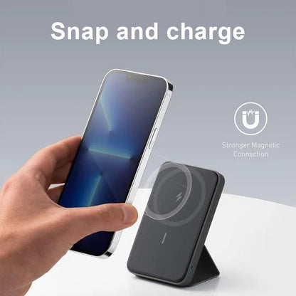 🔥Super offre : 50 % DE RÉDUCTION🔥Mini batterie externe magnétique pliable sans fil avec support