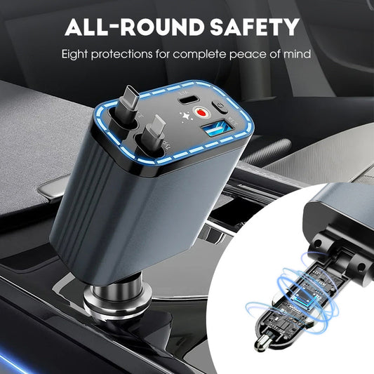 🎁 Achetez 2, recevez 1 GRATUIT ! ⚡🚗 Chargeur ultra-rapide avec câbles rétractables & lumière étoilée ✨