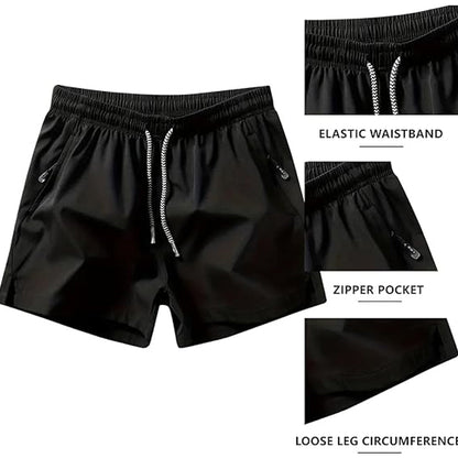 🩳 50% DE RÉDUCTION ! 💎 Short de Sport à Séchage Rapide pour Homme – Poches Zippées, Ceinture Réglable & Tissu Cool-Touch 🏃‍♂️