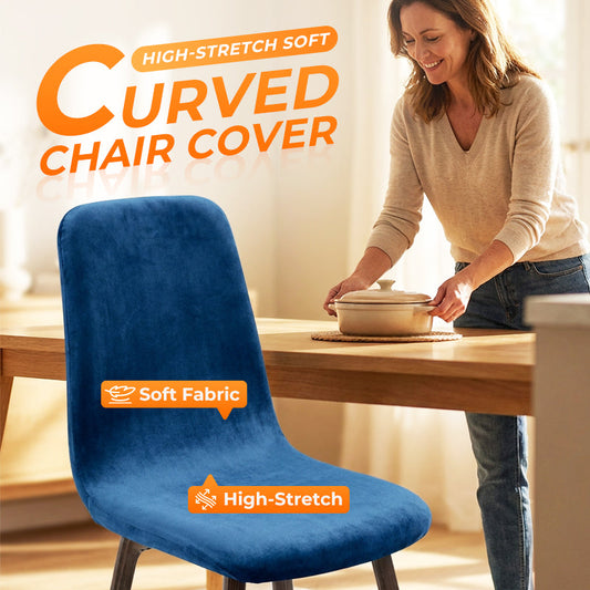 Housse de chaise souple et extensible à courbes
