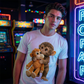 T-shirt unisexe avec motif graphique « Monkey Hugging Toy