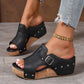 👡 55% de Réduction! 🌞 Sandales à Talons Compensés pour Femmes – Semelles Rembourrées, Légères & Confortables, Antidérapantes ✨