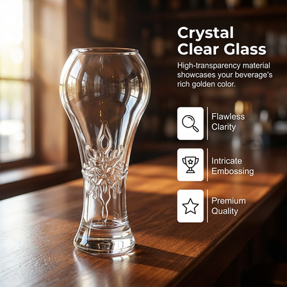 Offre limitée ⏳ -50% : Grand verre à bière orné d'un relief artistique