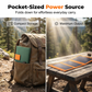 ⚡🔥🌞 PROMO -50% ! Panneau Solaire Portable 10W – Pliable, USB-C, Résistant aux Intempéries & Mousquetons (Noir/Orange/Vert)