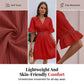 Robe chic à col en V avec découpes en dentelle