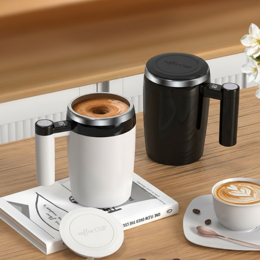 Tasse à café rechargeable à agitation automatique avec écran numériqu
