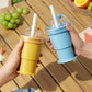 🥳SOLDES 2026🥳Bol à glaçons pliable en silicone avec paille