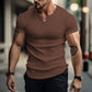 💥Offre à durée limitée - Chemise Henley slim unie pour homme