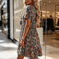 💐50% DE RÉDUCTION ! Robe Florale Col V – Imprimé Romantique 🌸🦋【Offre Limitée】