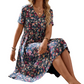 💐50% DE RÉDUCTION ! Robe Florale Col V – Imprimé Romantique 🌸🦋【Offre Limitée】