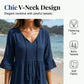 💃 50 % DE RÉDUCTION 🔥 Robe mi-longue pour femme à encolure en V, pompons et jupe évasée – élégante, fantaisiste et parfaite pour toutes les occasions ✨