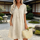 🍂🌸 OFFRE LIMITÉE 50% DE RÉDUCTION! Robe Tunique Indispensable à Col V avec Poches – Mélange de Coton Doux, Facile d’Entretien, Poches des Deux Côtés – Un Basique de Garde-Robe pour Printemps, Été et Superposition en Automne 🧥🧣