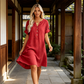 🍂🌸 OFFRE LIMITÉE 50% DE RÉDUCTION! Robe Tunique Indispensable à Col V avec Poches – Mélange de Coton Doux, Facile d’Entretien, Poches des Deux Côtés – Un Basique de Garde-Robe pour Printemps, Été et Superposition en Automne 🧥🧣