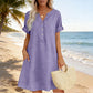🍂🌸 OFFRE LIMITÉE 50% DE RÉDUCTION! Robe Tunique Indispensable à Col V avec Poches – Mélange de Coton Doux, Facile d’Entretien, Poches des Deux Côtés – Un Basique de Garde-Robe pour Printemps, Été et Superposition en Automne 🧥🧣