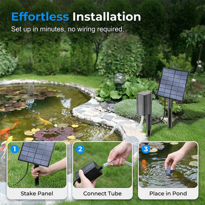 ☀️🐟 PROMO FLASH 50% ! Aérateur Solaire pour Bassin avec Pompe à Air – Kit Complet, Installation Facile, Santé Aquatique 24/7 ✨