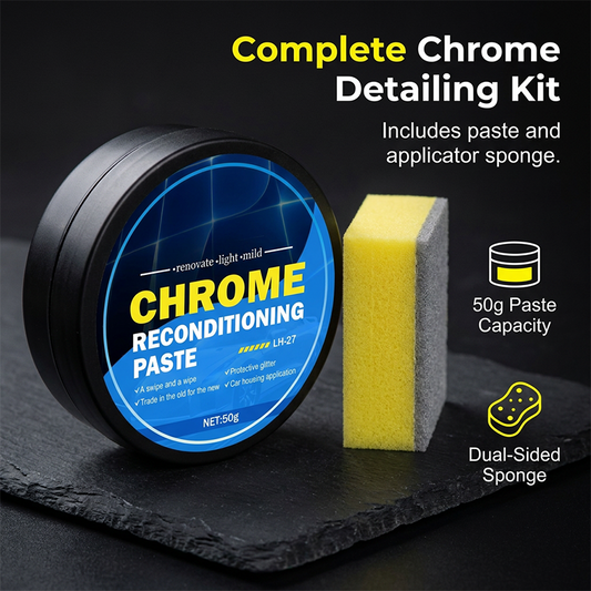 🚗 50% DE RÉDUCTION – Pâte de Restauration Chrome – Élimine Rouille et Décoloration – Brillance Miroir Garantie ✨