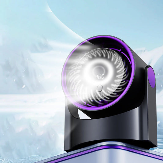 🌬️ Ventilateur Turbo 4-en-1 – Accrochage/Pose, 360°, 4 Modes, Silencieux & Lumière d’Ambiance 🌀✨
