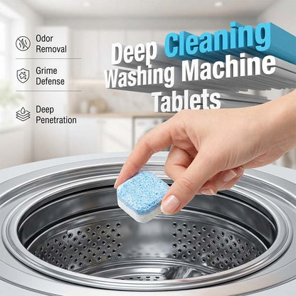 🧺 50% DE RÉDUCTION – Comprimés nettoyants pour lave-linge – élimine la saleté et les odeurs – technologie effervescente – 12 comprimés – pour tous les types de machines