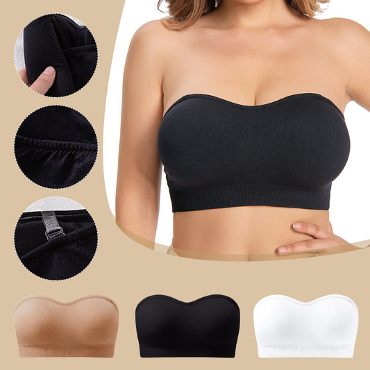 👙 50% DE RÉDUCTION – Bandeau Soutien-Gorge à Bretelles Amovibles – Maintien Léger, Sans Armatures, Respirant – Pour Toutes les Tenues ✨