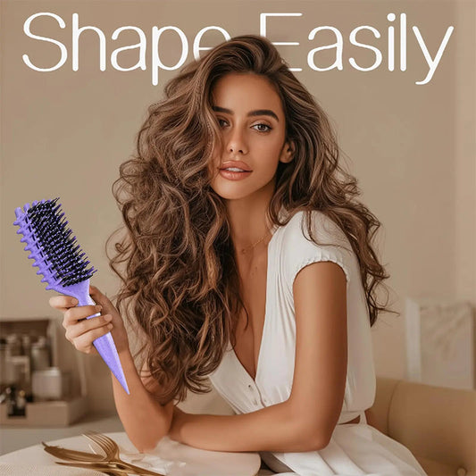 💨 50 % DE RÉDUCTION – Brosse pour boucles et ondulations – design aéré – double picots – ergonomique – réduit le temps de séchage