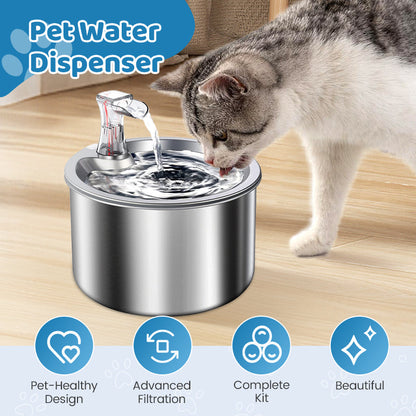 Abreuvoir automatique sans fil et sans prise pour chats et chiens, équipé d'un capteur d'eau. Abreuvoir intelligent assurant une circulation continue d'eau fraîche.