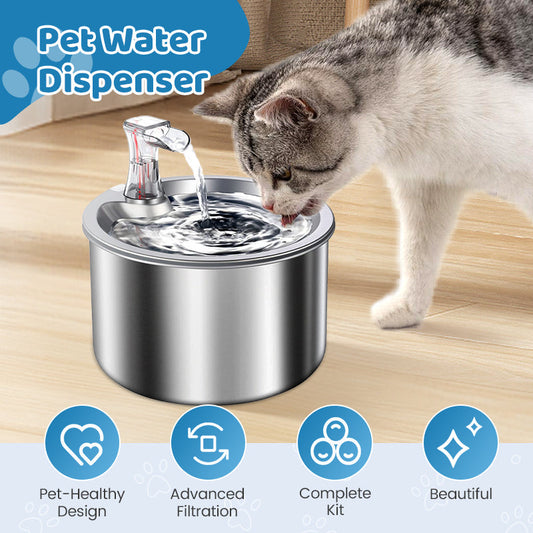 Abreuvoir automatique sans fil et sans prise pour chats et chiens, équipé d'un capteur d'eau. Abreuvoir intelligent assurant une circulation continue d'eau fraîche.