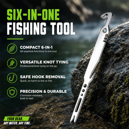 🎣 50% DE RÉDUCTION! 🔧 Outil de pêche multifonction 6-en-1 – Décrocheur, noueur & compact – Robuste & polyvalent pour toutes vos sorties 🌊