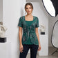 T-shirt deux-pièces imitation en imprimé léopard avec anneaux, pour femme