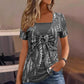 T-shirt deux-pièces imitation en imprimé léopard avec anneaux, pour femme