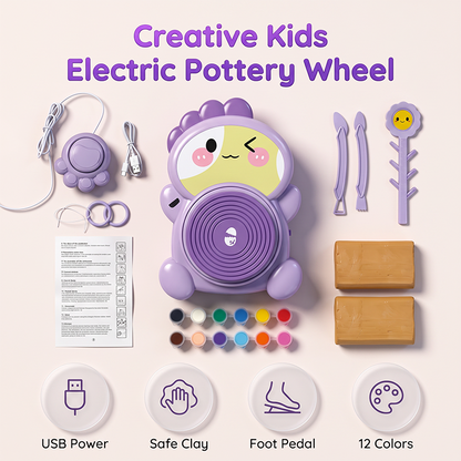 🏺👧 Kit de poterie électrique pour enfants à monter soi-même – Facile à utiliser, expérience créative et sûre, le tour de potier qui éveille l’artiste en herbe et fait naître des créations uniques en argile 🎨🧒