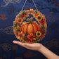 🔥‑50% PROMO FLASH🎃 Couronne d’automne potiron losanges, kit de bricolage complet, décoration suspendue chaleureuse pour la maison ✨🍂