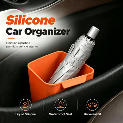🚗50 % DE RÉDUCTION EN CE MOMENT ! Bac de rangement en silicone pour portière de voiture, support de rangement universel et étanche pour portière, rangement en silicone liquide pour l'intérieur de la voiture (parapluie, déchets, petits accessoires)