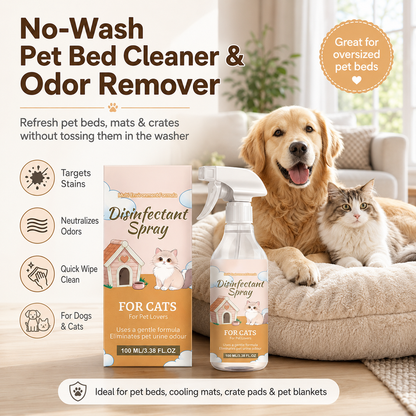 Spray anti-taches et anti-odeurs pour panier d'animal de compagnie (sans lavage)