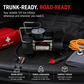 🚗50 % DE RÉDUCTION ! Compresseur d'air automobile monocylindre ultra-résistant – Gonfleur de pneus portable 12 V avec manomètre, pompe à air à gonflage rapide pour voitures, camions et SUV, à utiliser en cas d'urgence