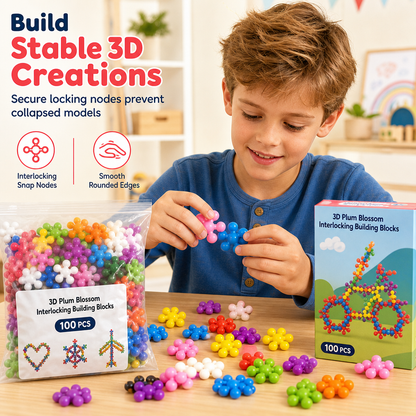 Blocs de construction 3D en forme de flocon de neige pour enfants