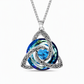 Collier pendentif nœud celtique pierre de naissance pour femme