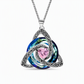 Collier pendentif nœud celtique pierre de naissance pour femme