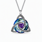 Collier pendentif nœud celtique pierre de naissance pour femme